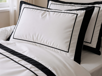 Dekbedovertrek Percale-Katoen - Hotel Gallardo - Wit/Zwart
