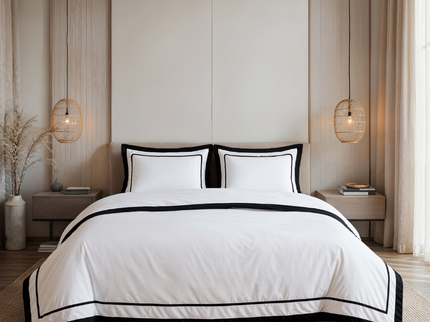 Dekbedovertrek Percale-Katoen - Hotel Gallardo - Wit/Zwart