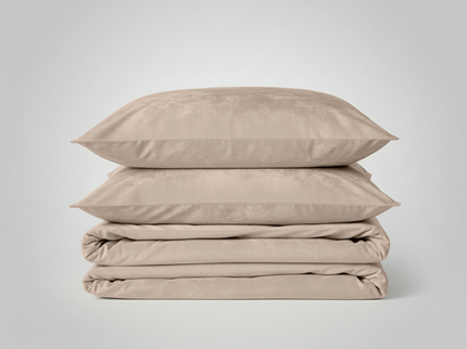 Dekbedovertrek Velvet Uni - Beige