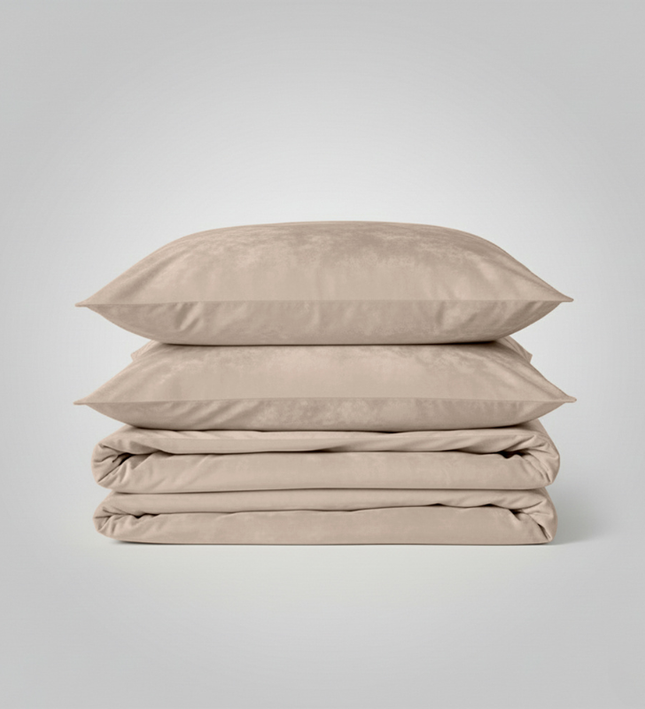 Dekbedovertrek Velvet Uni - Beige