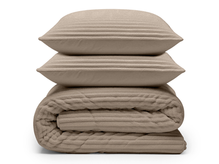 Lazy Dekbed Zonder Overtrek - Teddy Rib - Taupe