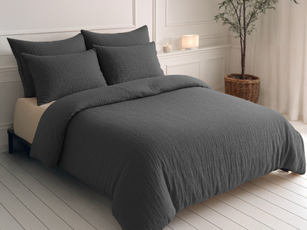 Lazy Dekbed Zonder Overtrek - Katoen Mousseline - Antraciet