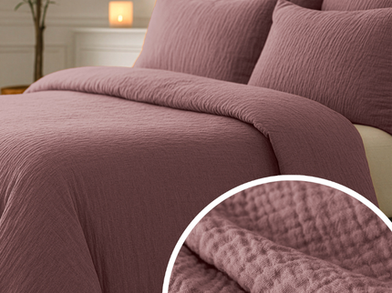 Lazy Dekbed Zonder Overtrek - Katoen Mousseline - Oud Roze