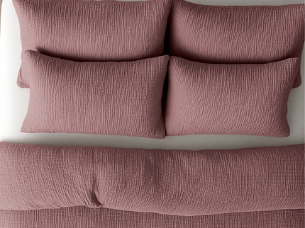 Lazy Dekbed Zonder Overtrek - Katoen Mousseline - Oud Roze