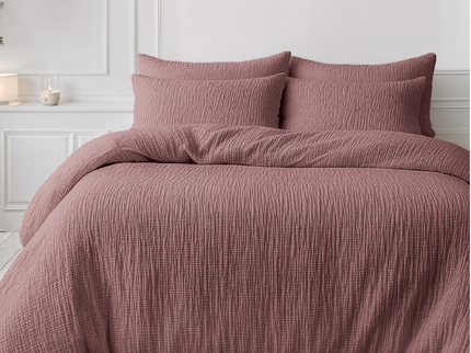 Lazy Dekbed Zonder Overtrek - Katoen Mousseline - Oud Roze