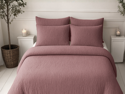 Lazy Dekbed Zonder Overtrek - Katoen Mousseline - Oud Roze