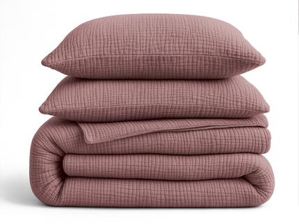 Lazy Dekbed Zonder Overtrek - Katoen Mousseline - Oud Roze