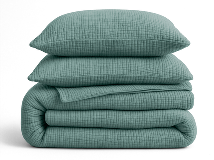 Lazy Dekbed Zonder Overtrek - Katoen Mousseline - Groen