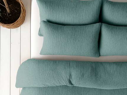 Lazy Dekbed Zonder Overtrek - Katoen Mousseline - Groen