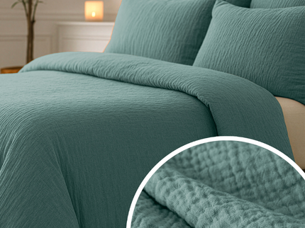 Lazy Dekbed Zonder Overtrek - Katoen Mousseline - Groen