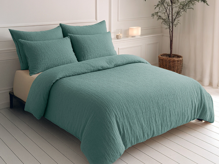 Lazy Dekbed Zonder Overtrek - Katoen Mousseline - Groen