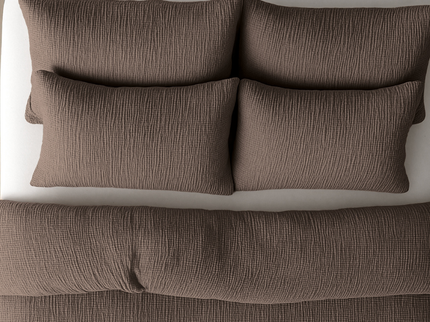 Lazy Dekbed Zonder Overtrek - Katoen Mousseline - Donker Taupe
