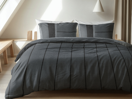 Dekbedovertrek Flanel Kees - Antraciet