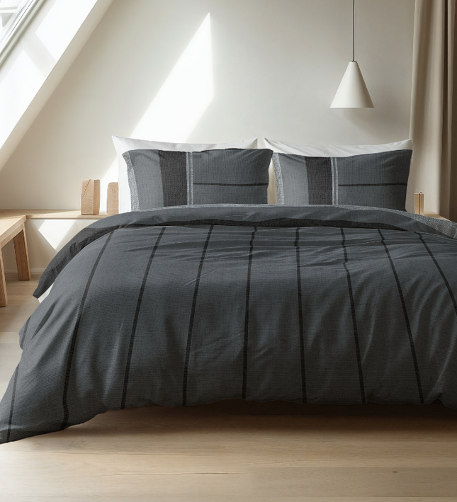 Dekbedovertrek Flanel Kees - Antraciet