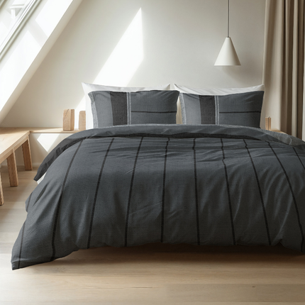 Dekbedovertrek Flanel Kees - Antraciet