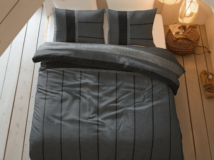 Dekbedovertrek Flanel Kees - Antraciet