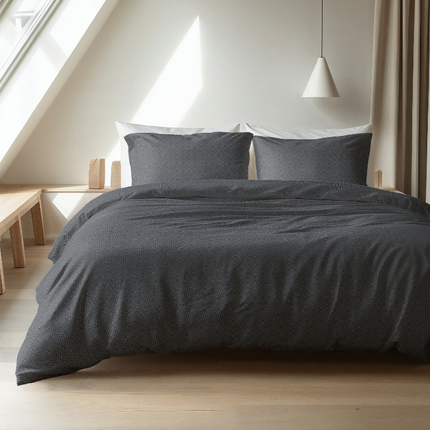 Dekbedovertrek Flanel Jason - Antraciet
