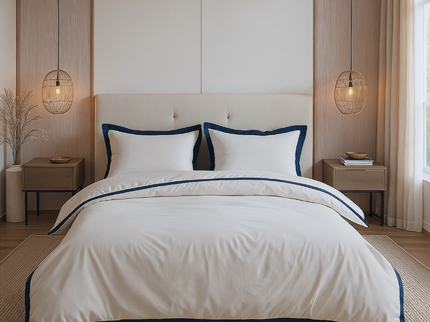 Dekbedovertrek Percale-Katoen - Hotel Emilio - Beige/Zwart