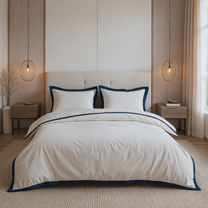 Dekbedovertrek Percale-Katoen - Hotel Emilio - Beige/Zwart