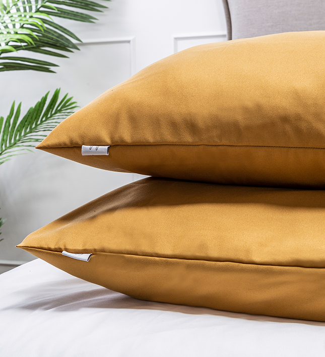 Luna Bedding 2- Pack Kussensloop Luna Uni  - Okergeel