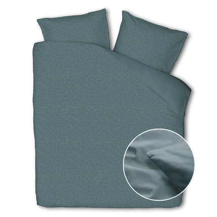 Luna Bedding Dekbedovertrek Embossed Leafs - Donkergroen - 200 x 200/220 cm