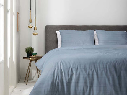 Luna Bedding Dekbedovertrek Embossed  Stripes - Blauw