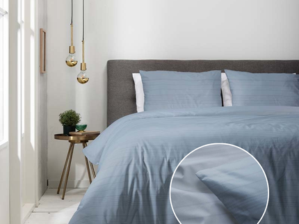 Luna Bedding Dekbedovertrek Embossed  Stripes - Blauw