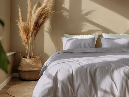 Luna Bedding Dekbedovertrek Embossed Stripes - Lila