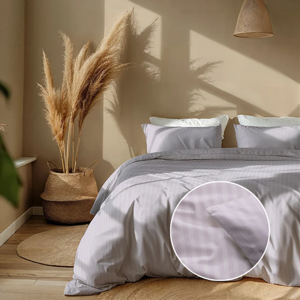 Luna Bedding Dekbedovertrek Embossed Stripes - Lila