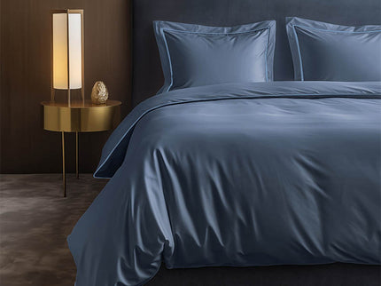 Luna Bedding Dekbedovertrek Hotel Piping - Donkerblauw