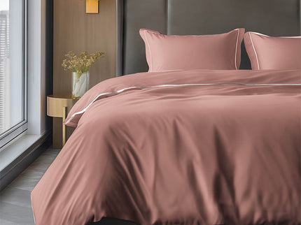 Luna Bedding Dekbedovertrek Hotel Piping - Koraal