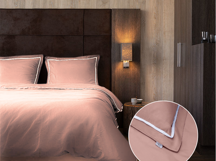 Luna Bedding Dekbedovertrek Hotel Piping - Koraal