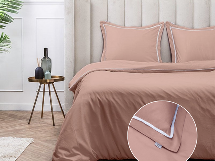 Luna Bedding Dekbedovertrek Hotel Piping - Koraal