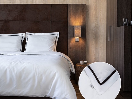 Luna Bedding Dekbedovertrek Hotel Piping - Wit