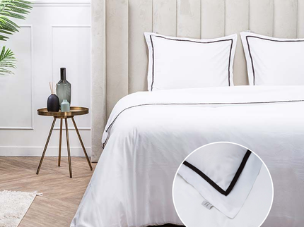 Luna Bedding Dekbedovertrek Hotel Piping - Wit