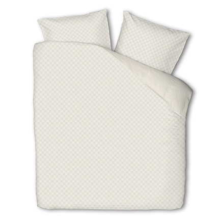 Luna Bedding Dekbedovertrek Luna Embossed Chess - Off White