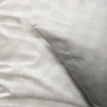 Luna Bedding Dekbedovertrek Luna Embossed Chess - Off White