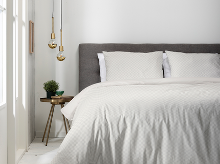 Luna Bedding Dekbedovertrek Luna Embossed Chess - Off White