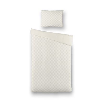 Luna Bedding Dekbedovertrek Luna Embossed Chess - Off White