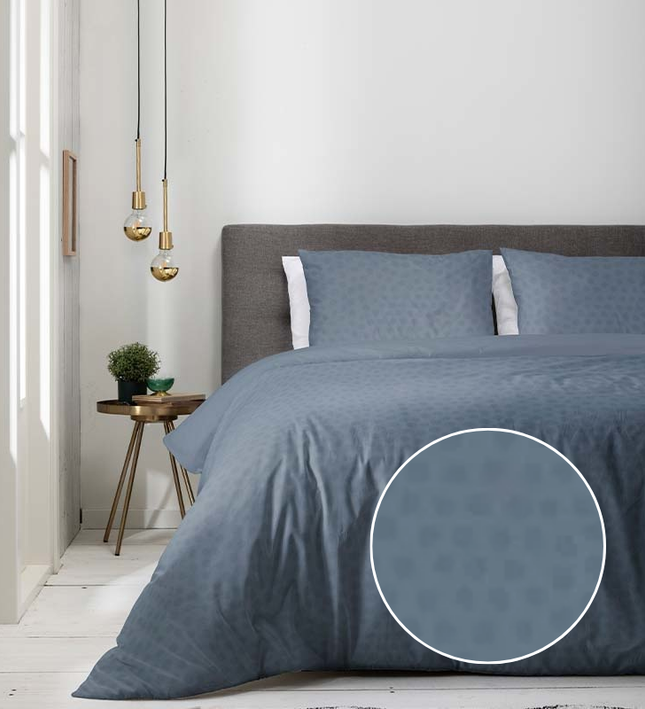 Luna Bedding Dekbedovertrek Luna Embossed Dots - Blauw .