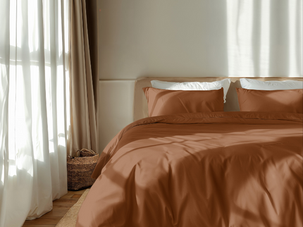 Luna Bedding Dekbedovertrek Luna Uni - Bruin - 200 x 200/220 cm