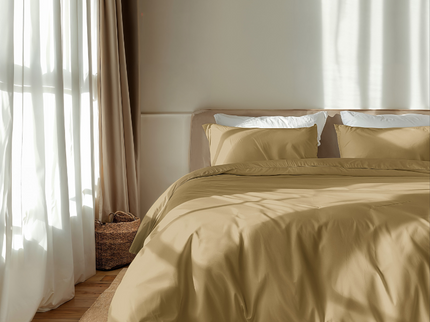 Luna Bedding Dekbedovertrek Luna Uni - Geel