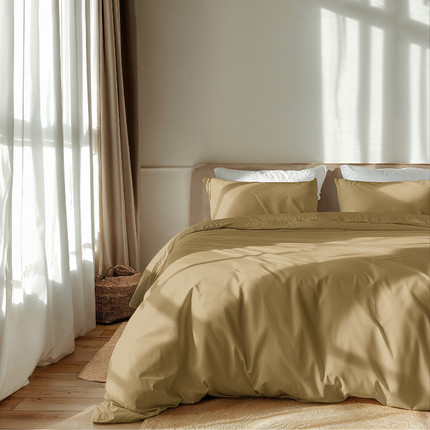 Luna Bedding Dekbedovertrek Luna Uni - Geel