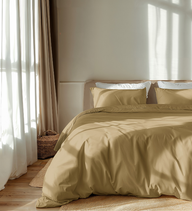 Luna Bedding Dekbedovertrek Luna Uni - Geel