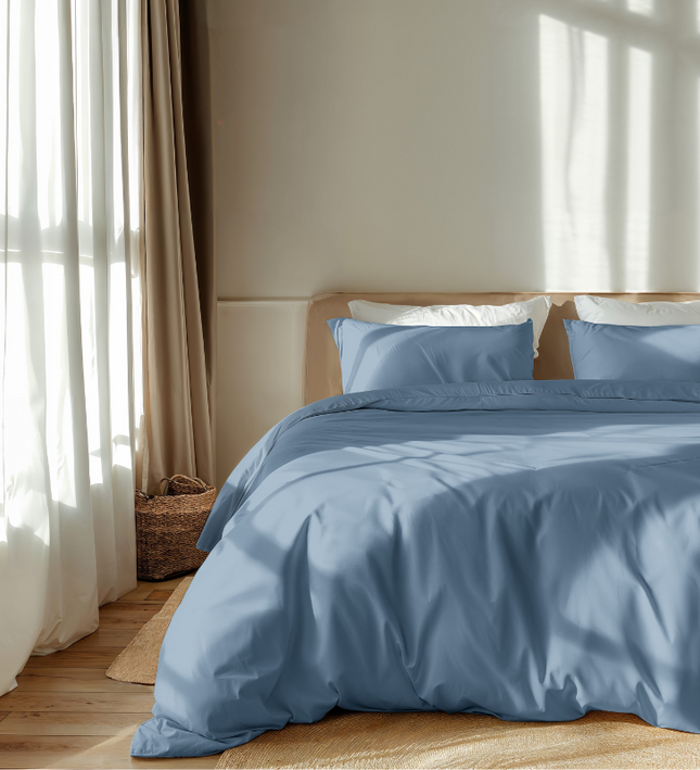 Luna Bedding Dekbedovertrek Luna Uni - Lichtblauw