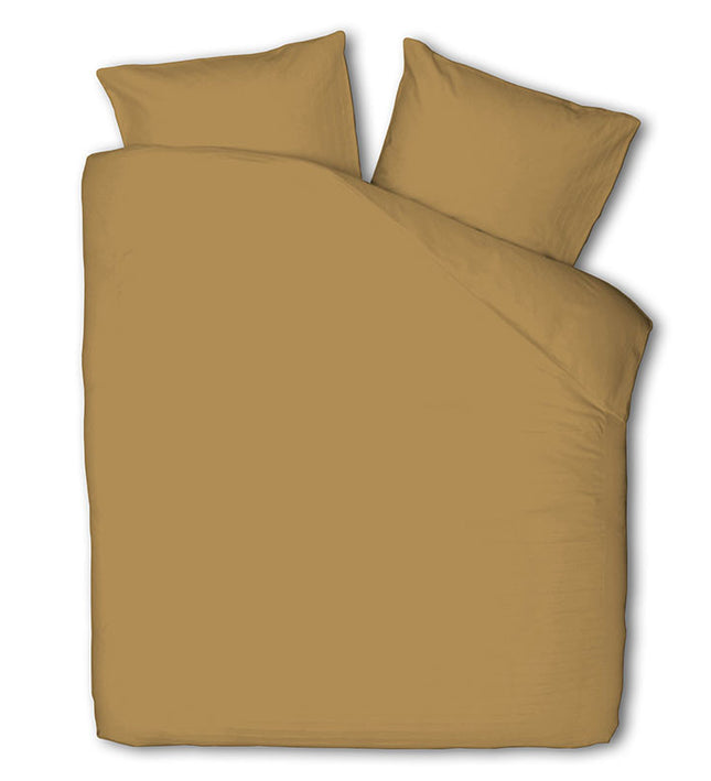 Luna Bedding Dekbedovertrek Luna  Uni - Okergeel