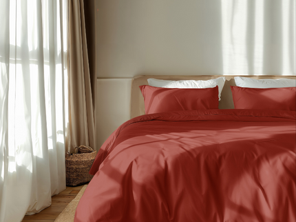 Luna Bedding Dekbedovertrek Luna Uni - Rood - 200 x 200/220 cm