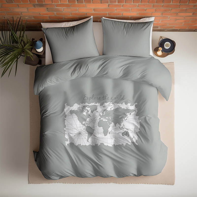 Dreamzie - Dekbedovertrek 200x200 cm met 2 kussenslopen 80x80 cm - Donkerblauw/Blauwgrijs - 200x200 Bedset in 100% microvezel - 3-delig - Gecertificeerd vrij van chemicaliën (Oeko TEX Dreamzie - Dekbedovertrek 200x200 cm met 2 kussenslopen 80x80 cm - Donkerblauw/Blauwgrijs - 200x200 Bedset in 100% microvezel - 3-delig - Gecertificeerd vrij van chemicaliën (Oeko TEX