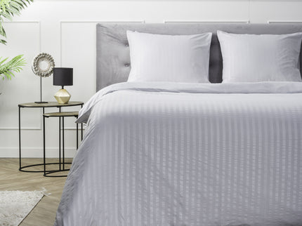 Luna Bedding Embossed Stripes - Grijs Dekbedovertrek