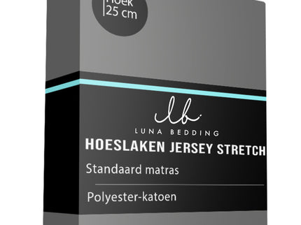 Luna Bedding Hoeslaken - Jersey Stretch - Antraciet